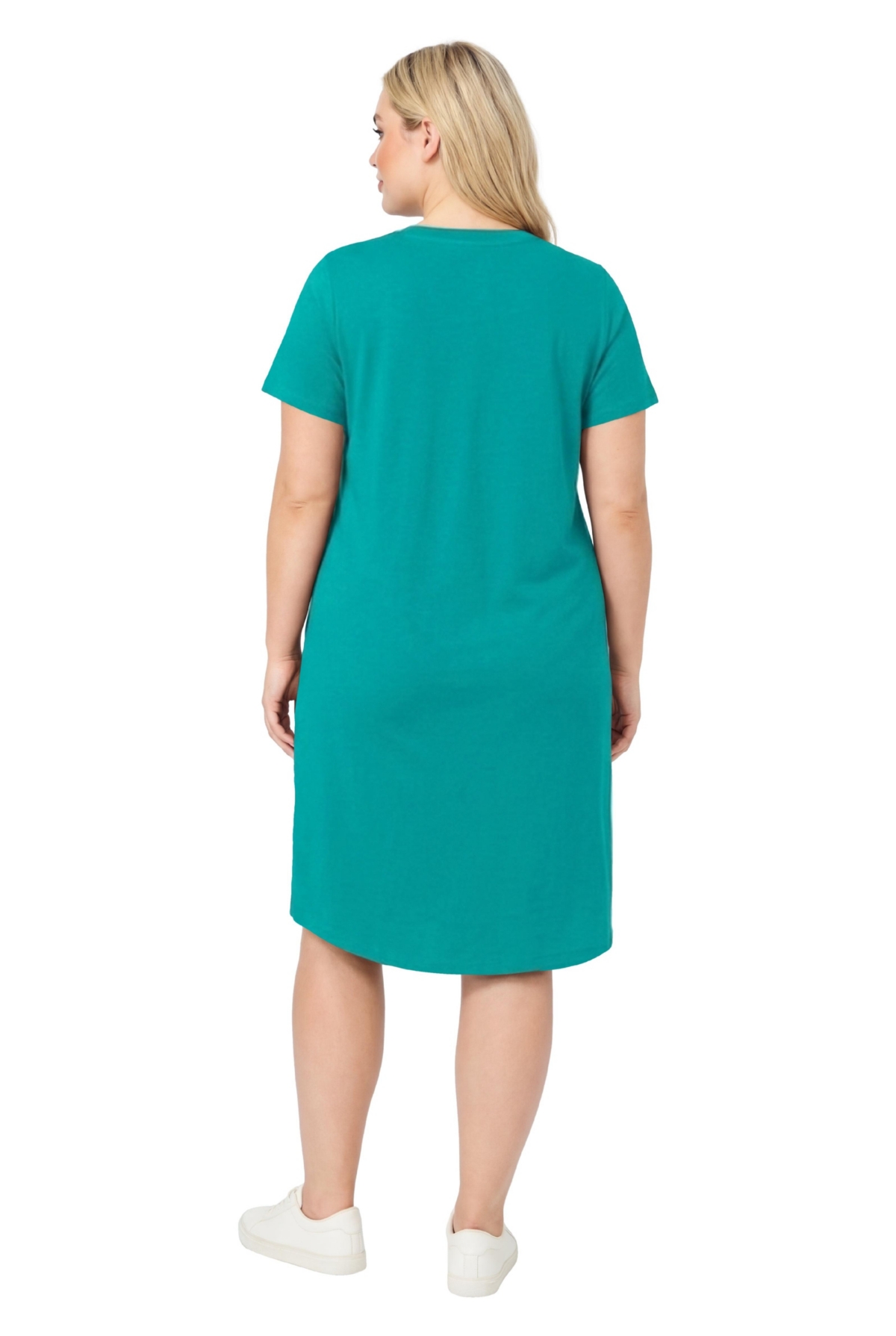 Woman Within Women's Plus Perfect Short-Sleeve Crewneck Tee Dress