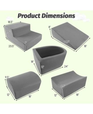 5-Piece Foam Climb and Crawl Playset with Ball Pit for Toddlers