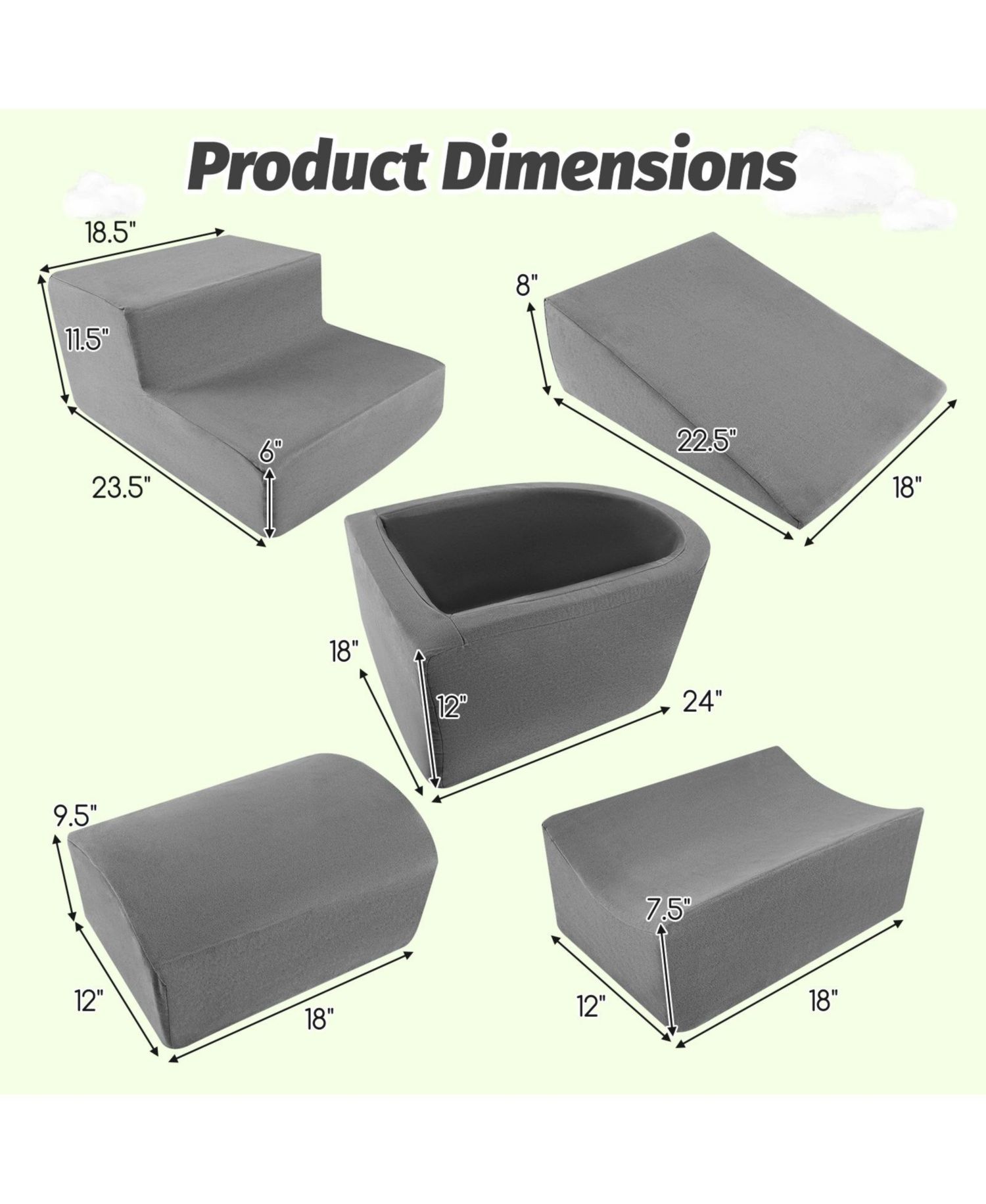 Foam Climbing Blocks and Ball Pit 5-Piece Set