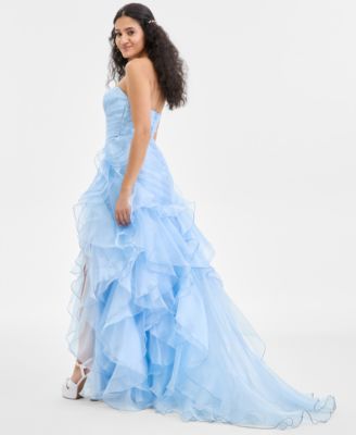 Juniors' Ruffled Strapless Ball Gown, Created for Macy's