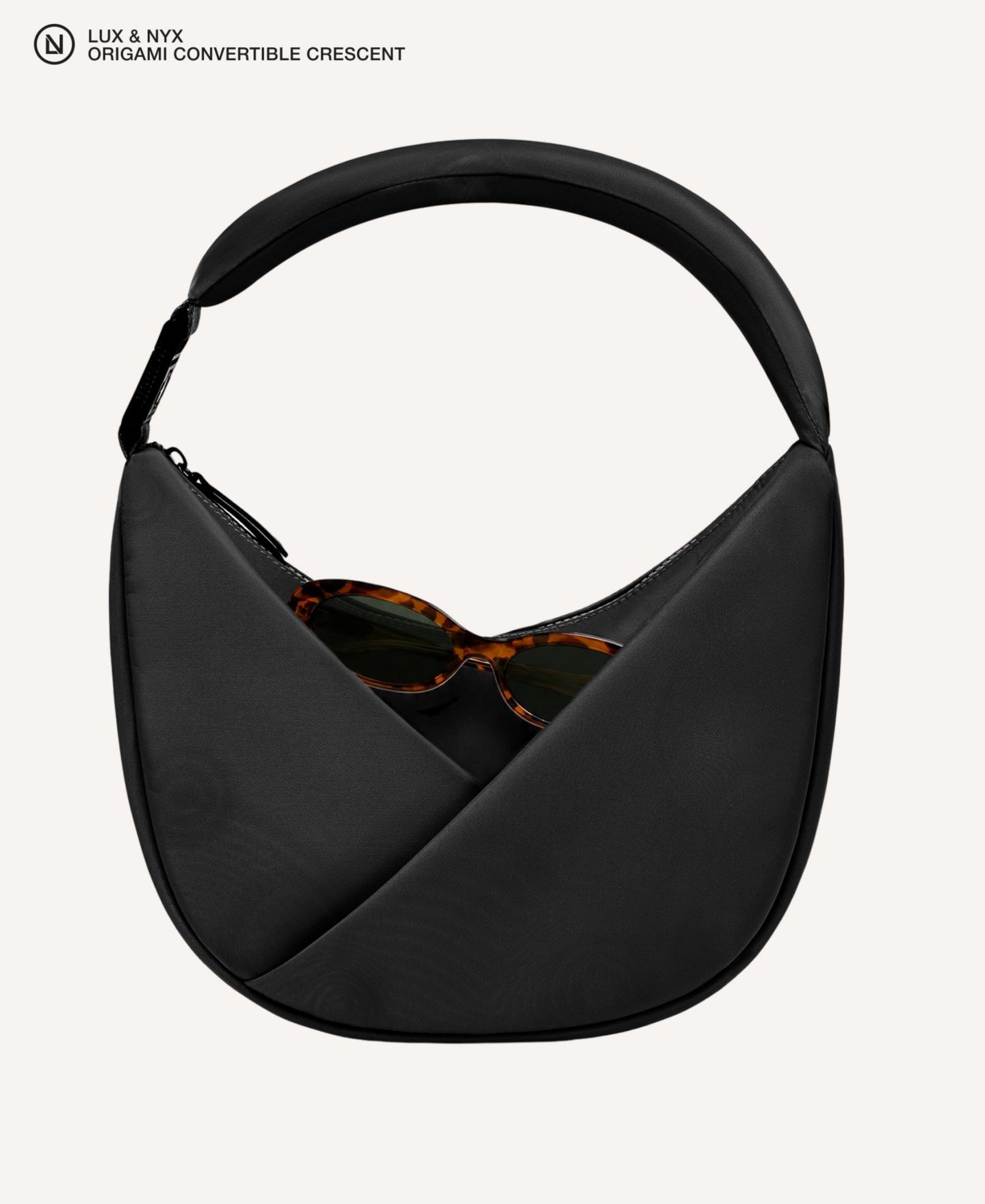 Женская сумка Lux & Nyx Origami Crescent Handbag Crossbody Bag For Women, цвет: Чёрный — фото 8