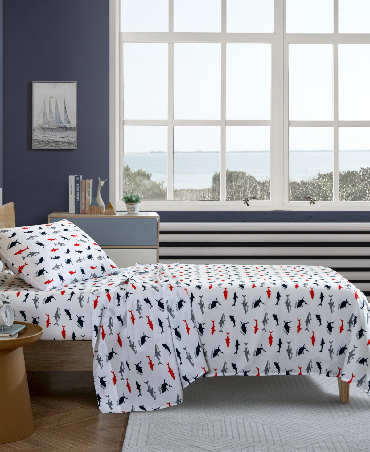 Nautica Branson Sharks Microfiber 3-Pc. Sheet Set