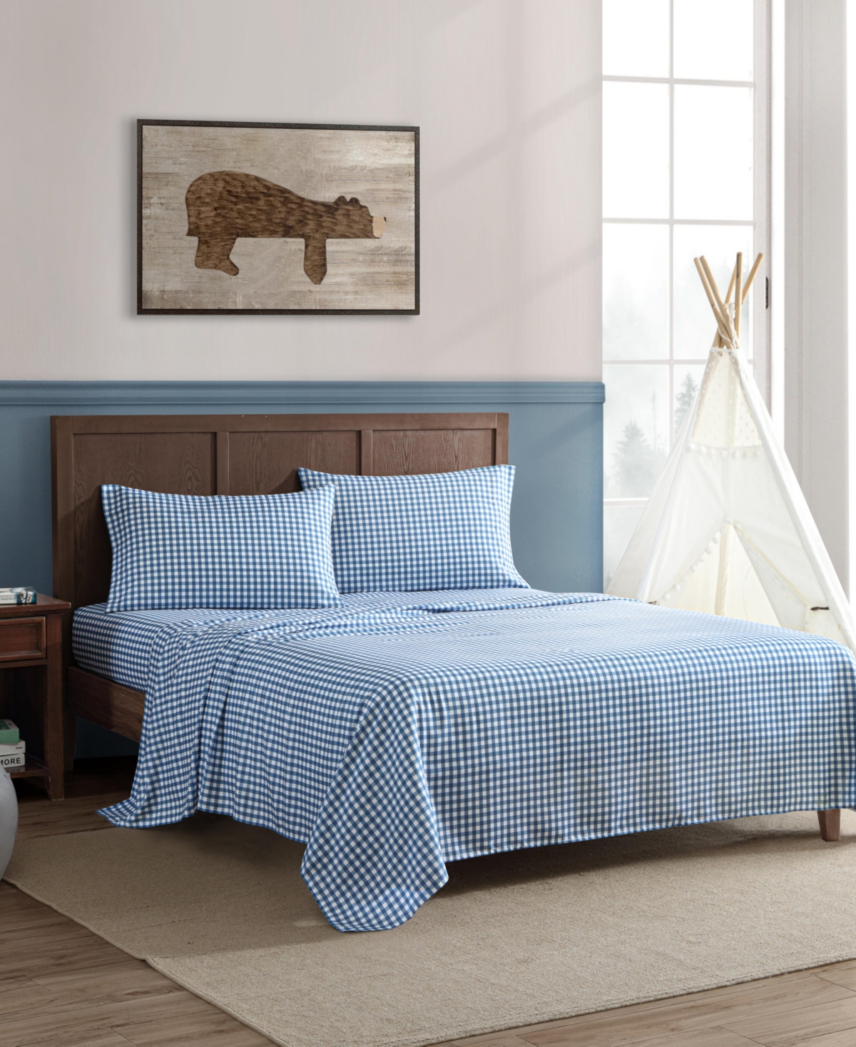 Eddie Bauer Preston Check Microfiber -Pc. Sheet Set