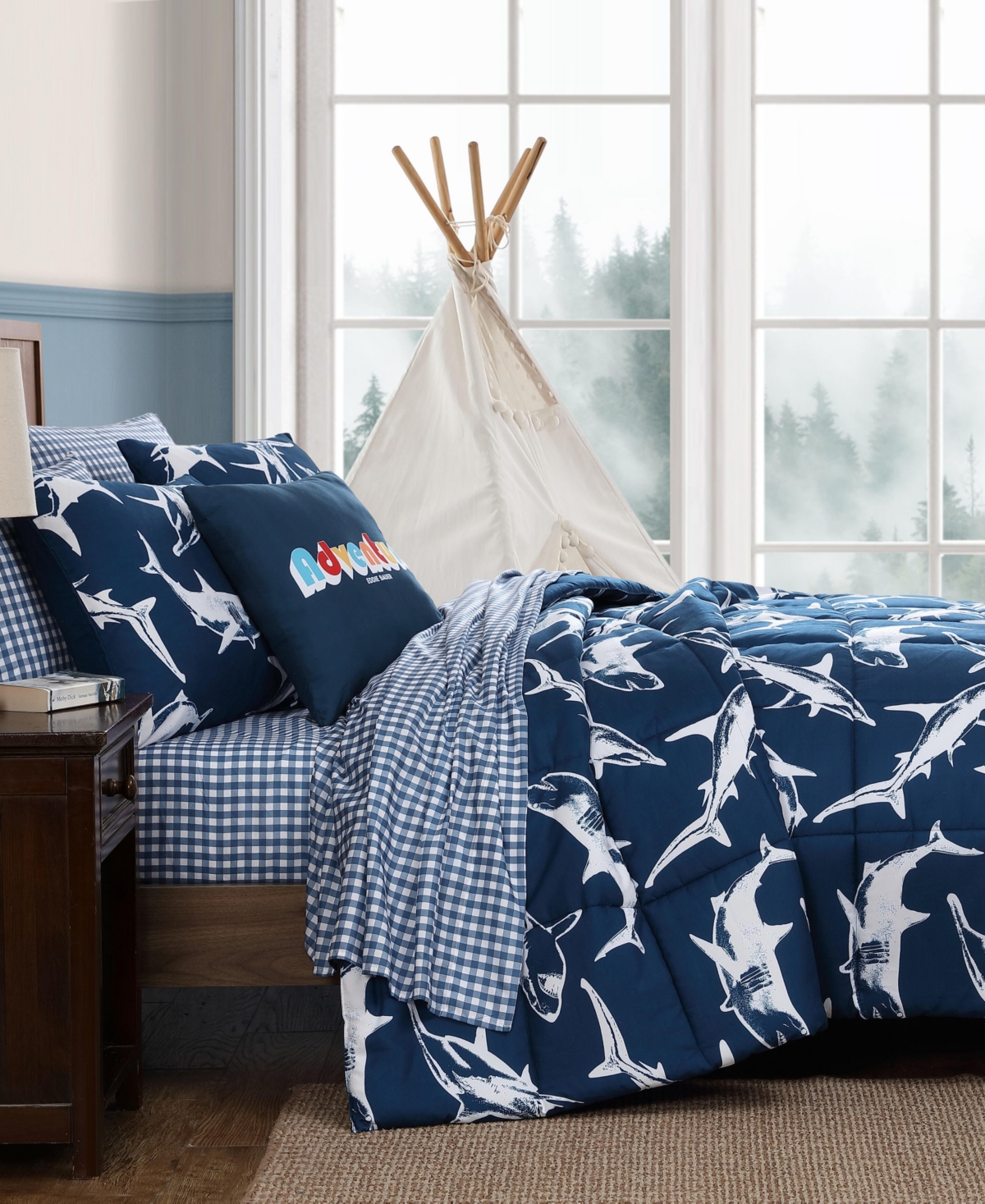 Eddie Bauer Vinny and Shark Friends Microfiber 3-Pc. Comforter Set, Twin