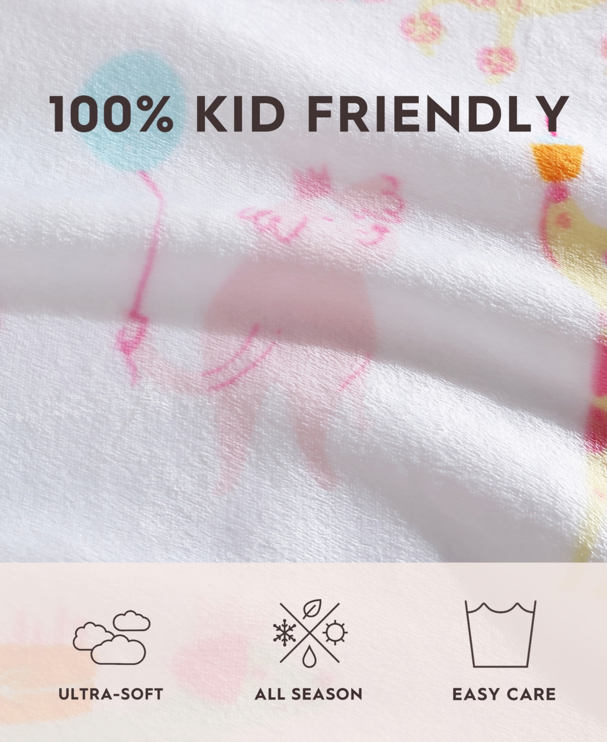 Laura Ashley Party Animals Ultra Soft Plush Fleece Throw, 60" x 50"