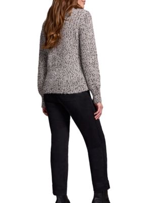 Women's Novelty Mix Long-Sleeve Mock Neck Sweater