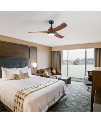 52-inch Modern Black Standard 3-Blade Ceiling Fan With Remote and Led Light