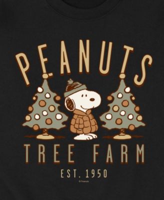 Men's Peanuts Snoopy Christmas Tree Farm Crewneck Sweatshirt