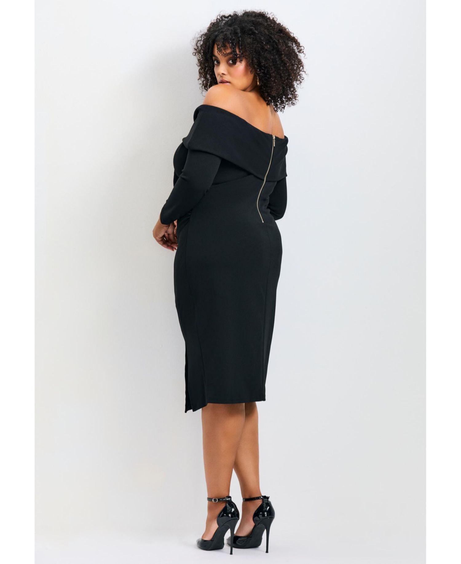 Women's Plus Size Collette Off Shoulder Gathered Waist Dress