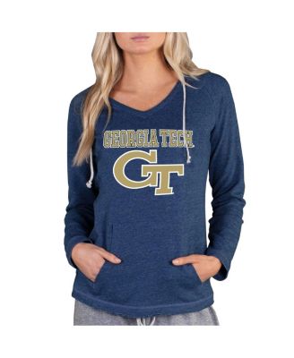 Concepts Sport - Women's Navy Georgia Tech Yellow Jackets Mainstream Lightweight Terry Pullover Hoodie