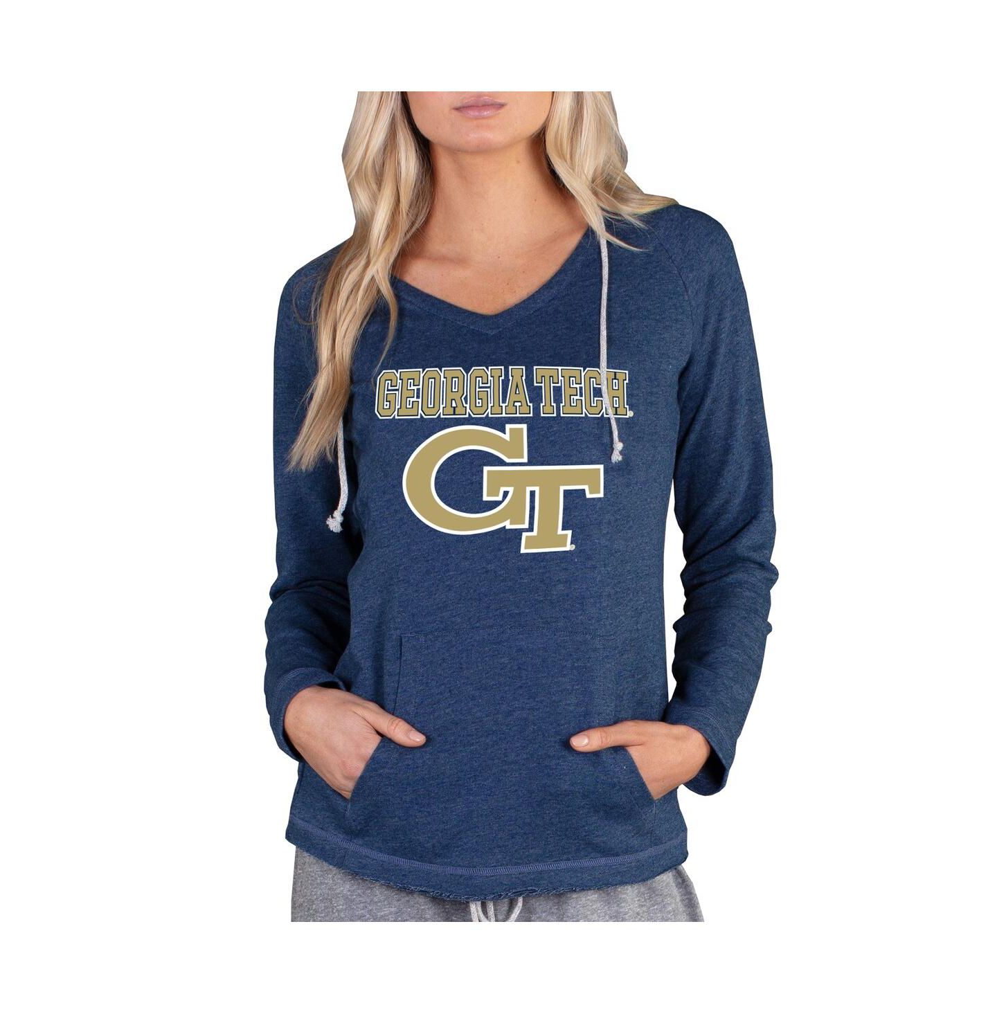 Женские худи Concepts Sport Navy Georgia Tech Yellow Jackets Mainstream Lightweight Terry Pullover — фото 1