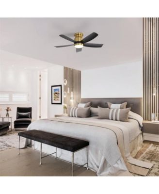 42-inch Modern Golden 5-Blade Ceiling Fan With 6-Speed Adjustable Wind Speed and Light Kit