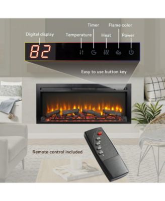44 inch wall recessed electric fireplace with remote and Imitation Flame , LED light heater