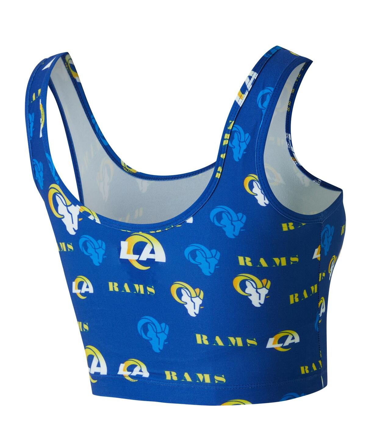Concepts Sport Women's Royal Los Angeles Rams Mosaic Allover Print Bralette In Blue
