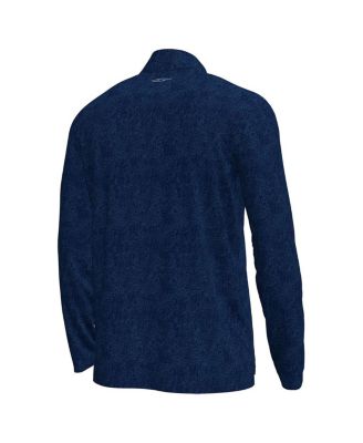 Men's Navy Notre Dame Fighting Irish Hockey Leprechaun Tech Quarter-Zip Hoodie