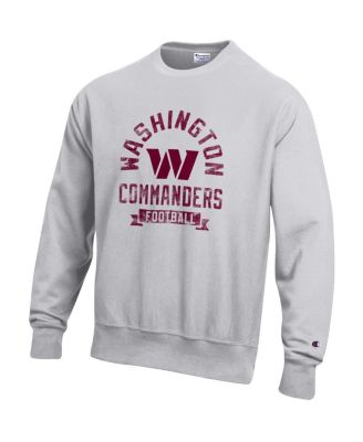 Men's Heather Gray Washington Commanders Reverse Weave Fleece Pullover Sweatshirt