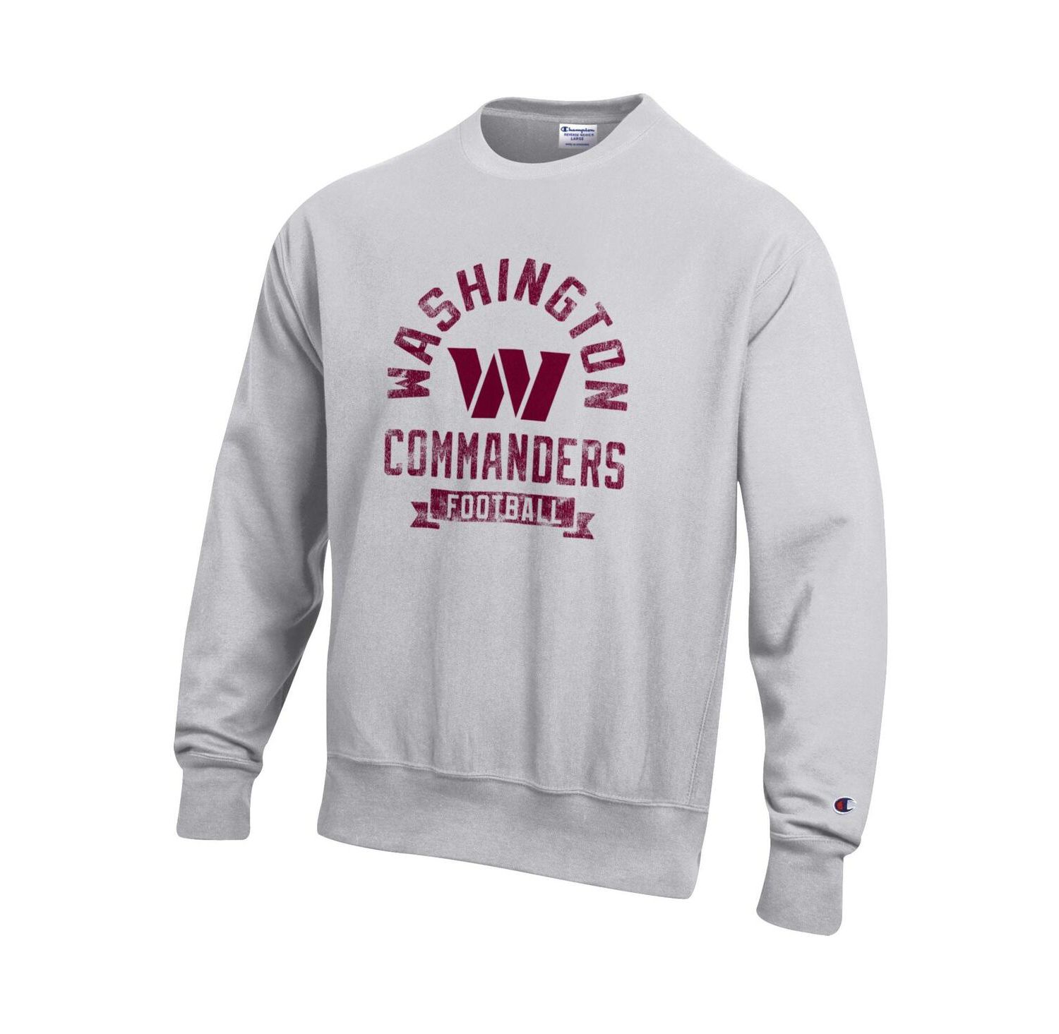Men's Heather Gray Washington Commanders Reverse Weave Fleece Pullover Sweatshirt