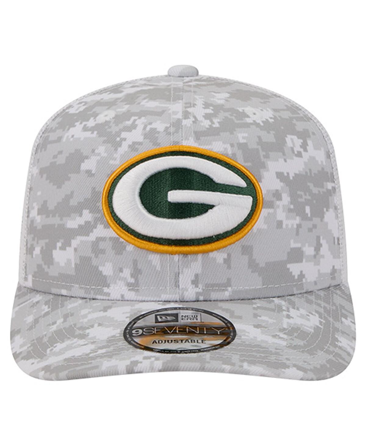 New Era Men's Gray Green Bay Packers Salute to Service Fan Pack 9SEVENTY Trucker Adjustable Hat