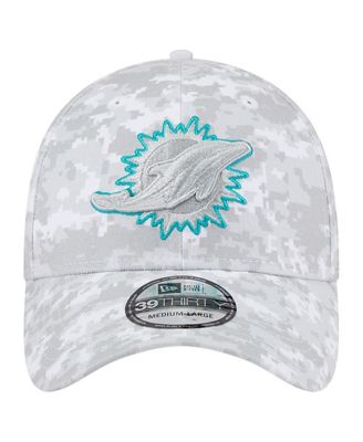 Men's White Miami Dolphins 2025 Salute to Service Digital Camo Fan Pack 39THIRTY Flex Hat