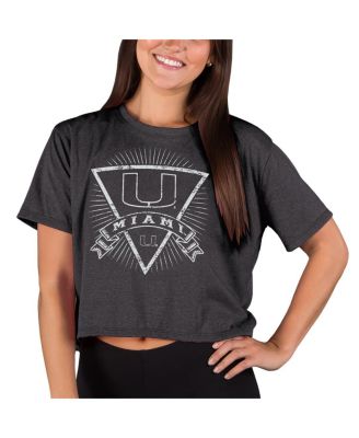 Concepts Sport - Women's Charcoal Miami Hurricanes Quest Knit Crop Top