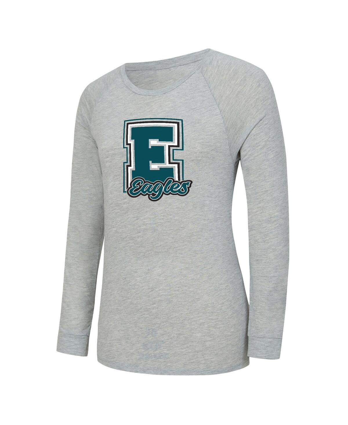 Concepts Sport Women's 2-piece Gray/midnight Green Philadelphia Eagles Regulate Plaid Long-sleeve T-shirt And Short In Gray