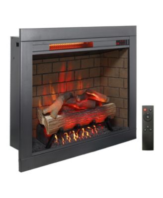 28 inch Infrared Electric Fireplace with Removable Trim kit Insert, Touch Panel Home Decor Heater, Smokeless Firebox With Fire Crackling Sound