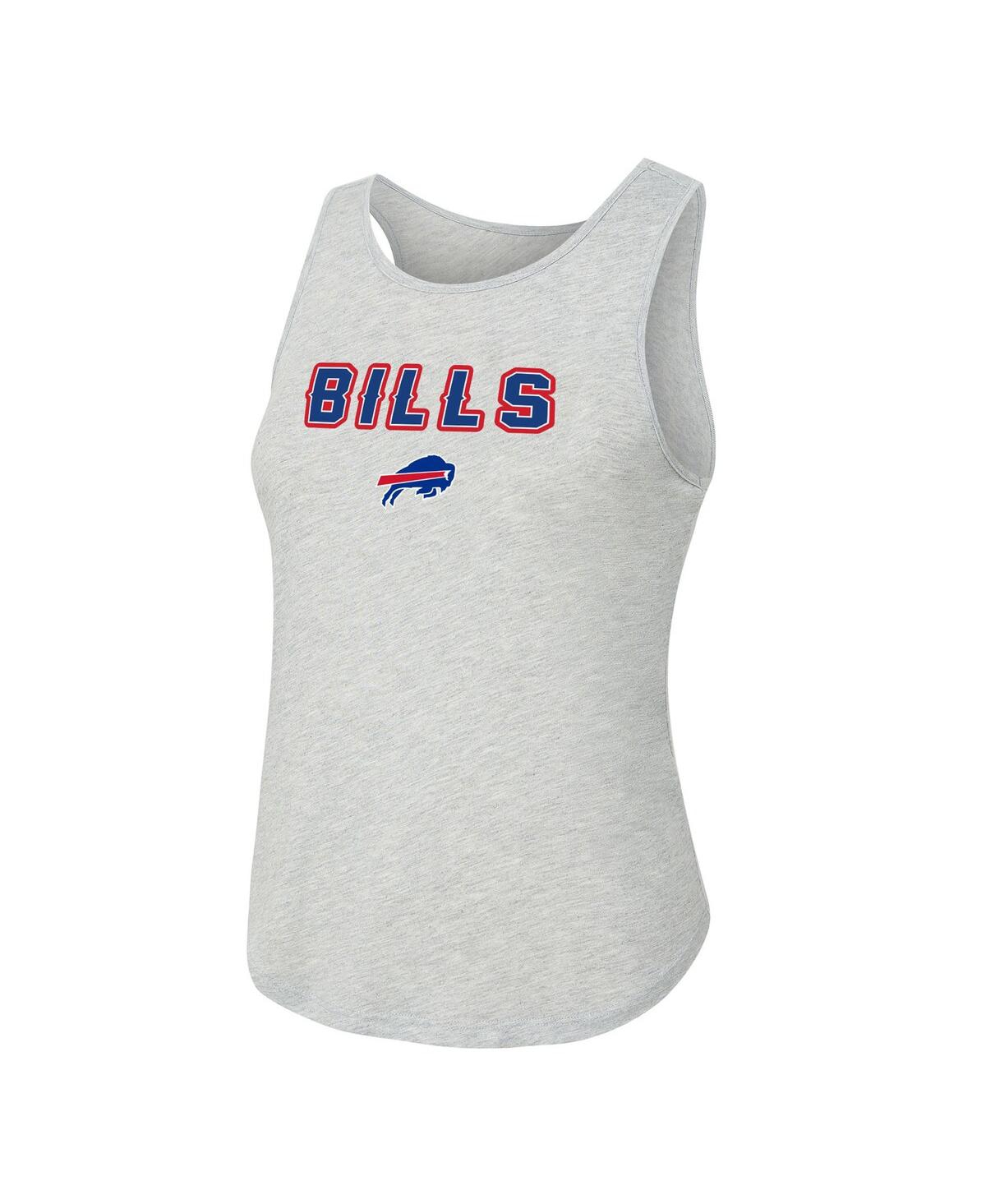 Concepts Sport Women's 2-piece Heather Gray/royal Buffalo Bills Regulate Plaid Tank Top And Pants Sleep Set In Multi