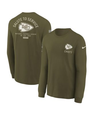 Nike - Big Boys and Girls Olive Kansas City Chiefs 2025 Salute to Service Sideline Dri-FIT Long Sleeve T-Shirt