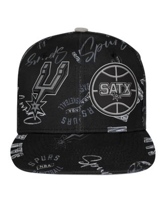 Big Boys and Girls Black San Antonio Spurs Street Hooper Allover Print Snapback Hat