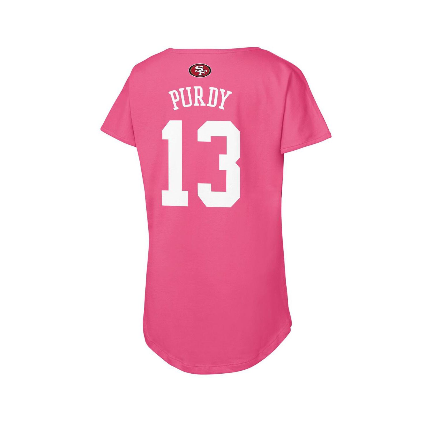 Big Girls Brock Purdy Pink San Francisco 49ers Player Name & Number T-Shirt