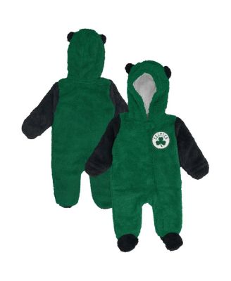 Outerstuff - Baby Boys and Girls Kelly Green Boston Celtics Stay Napping Fleece Bunting Full-Zip Hooded Sleeper