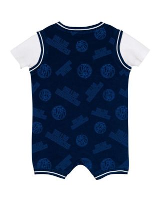 Baby Boys and Girls Navy Dallas Mavericks Logo Mania Romper