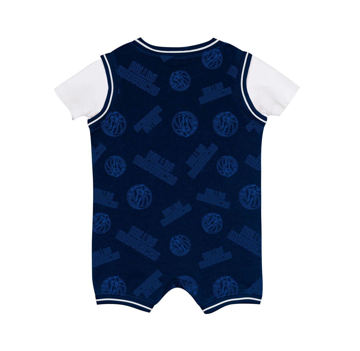 Baby Boys and Girls Navy Dallas Mavericks Logo Mania Romper
