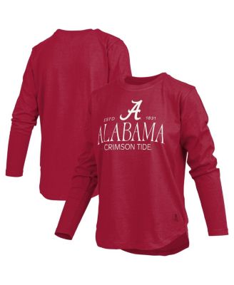 Pressbox - Women's Crimson Alabama Crimson Tide Silver on Long Sleeve T-Shirt