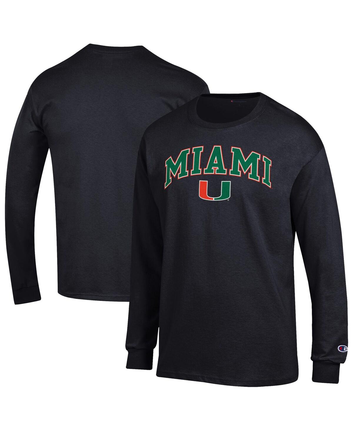 Champion Men's  Miami Hurricanes Arch Over Logo Long Sleeve T-Shirt