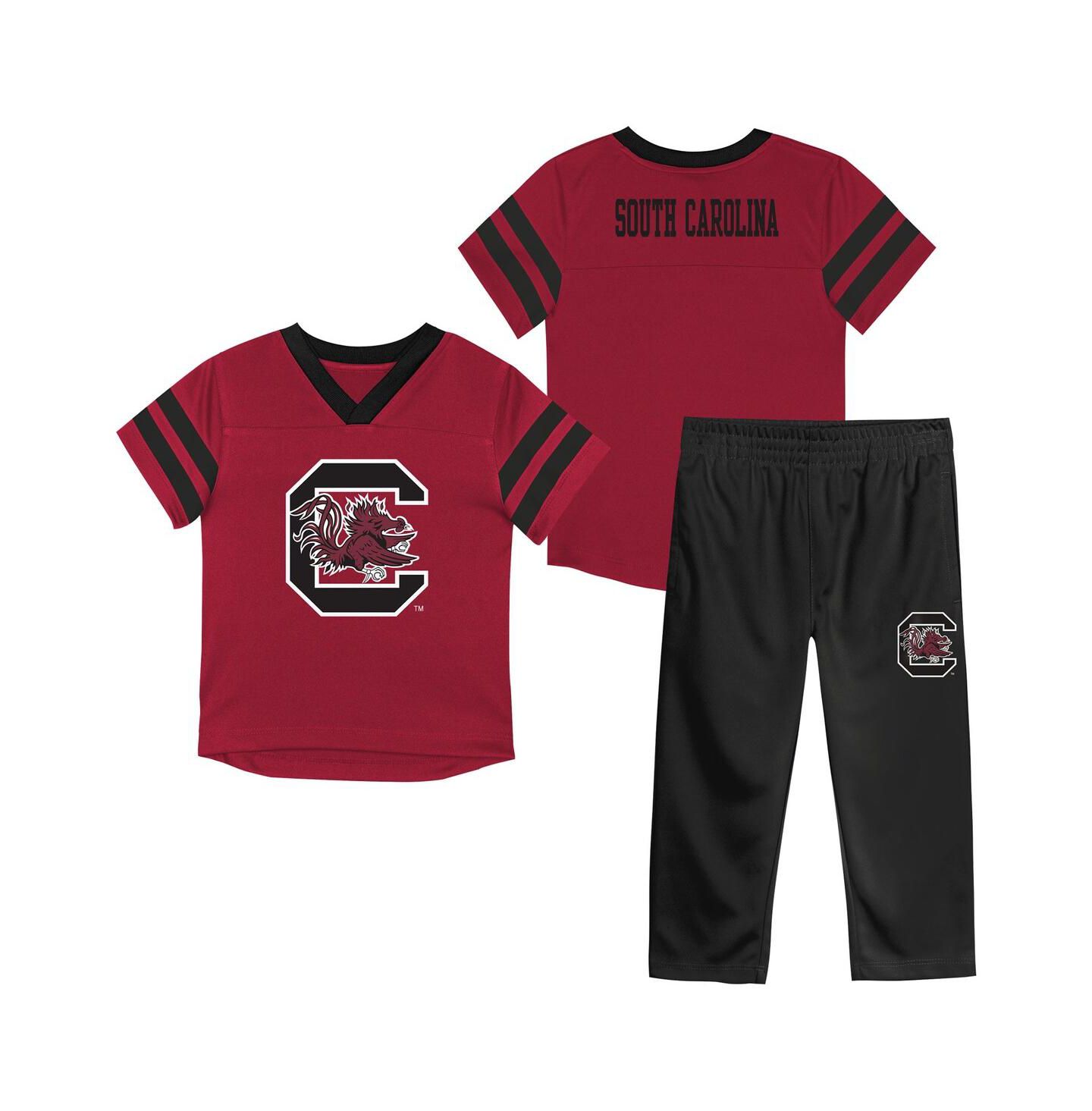 Детский комплект Outerstuff Baby Boys and Girls 2-Piece Garnet South Carolina Gamecocks Team Logo Red Zone Top and Pants Set — фото 1
