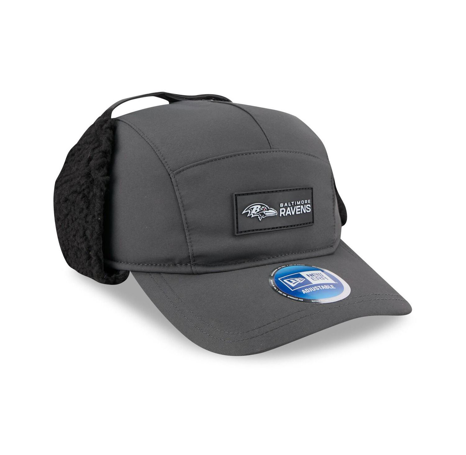 Men's Charcoal Baltimore Ravens 2025 Sideline Cold Weather Runner Dog Ear Adjustable Hat
