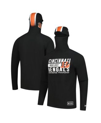 New Era - Men's Black Cincinnati Bengals Functional Fandom Balaclava Helmet Stripe Tri-Blend Hoodie