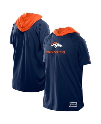 Men's Navy Denver Broncos Combine Authentic Hooded Raglan Short-Sleeve T-Shirt