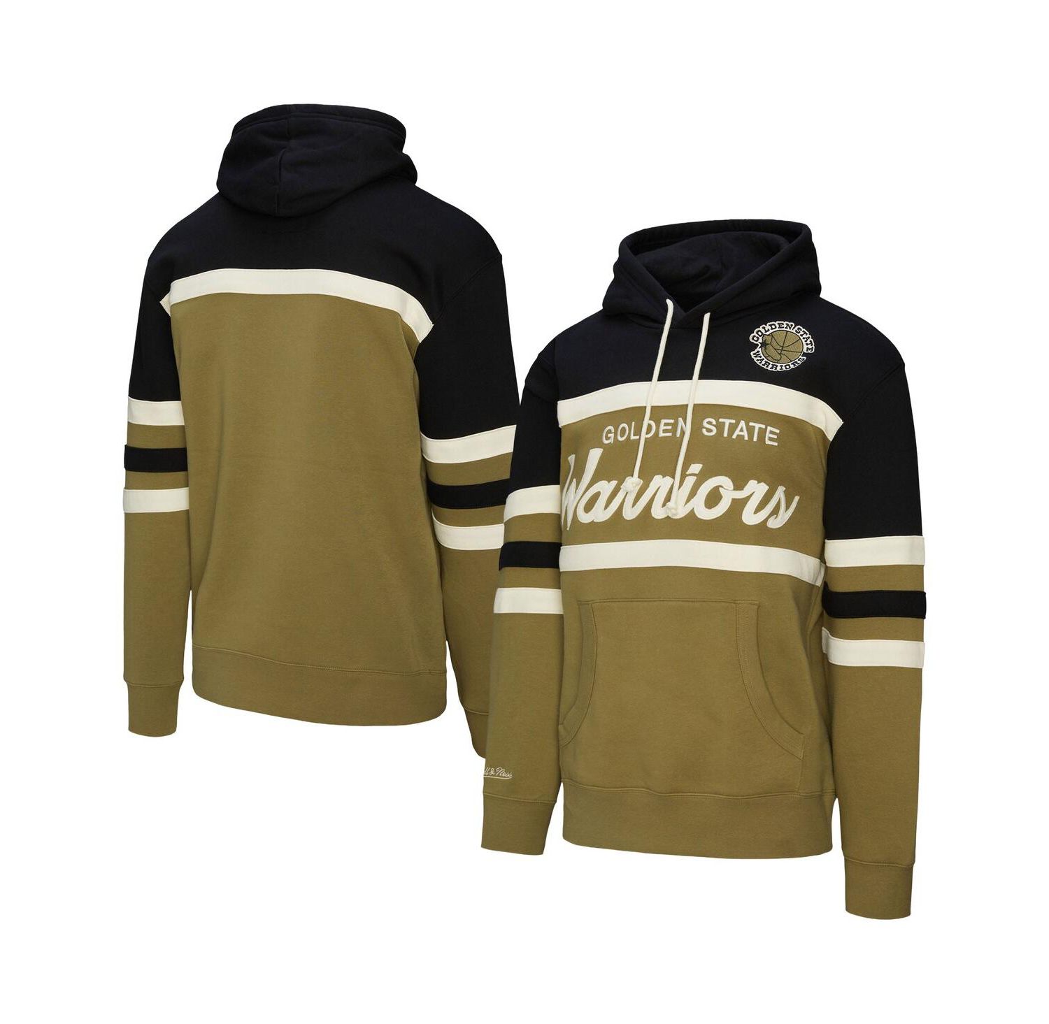 Men's Olive/Black Golden State Warriors Double Clutch Head Coach Hoodie
