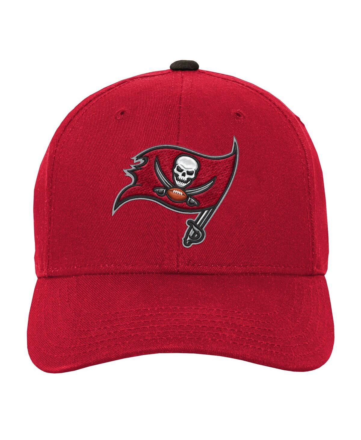 Outerstuff Big Boys and Girls Red Tampa Bay Buccaneers Team Pre-Curved Adjustable Hat