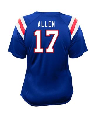 Women's Josh Allen Royal Buffalo Bills Plus Size Name Number Raglan Lace V-Neck T-Shirt