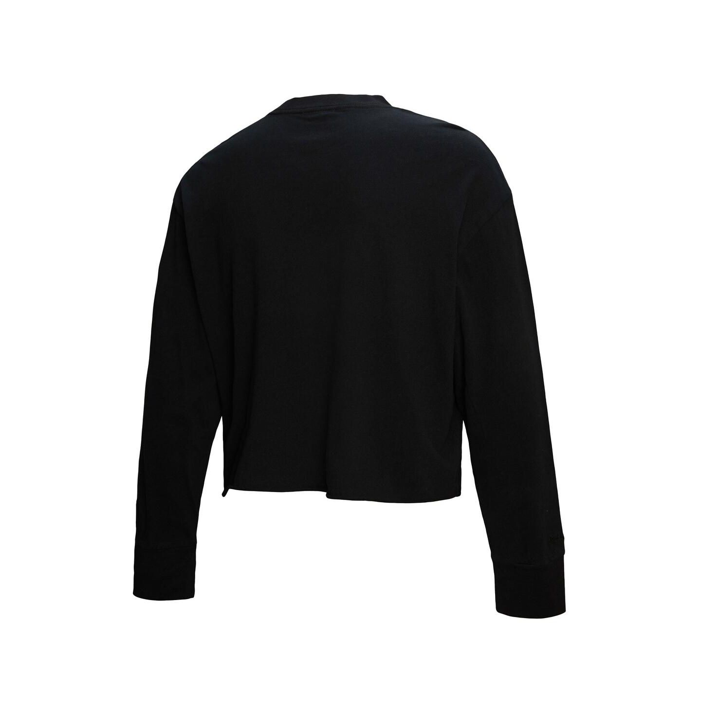 Женская футболка Mitchell & Ness Black Philadelphia 76ers Hardwood Classics Studded Boxy Cropped Long Sleeve — фото 4