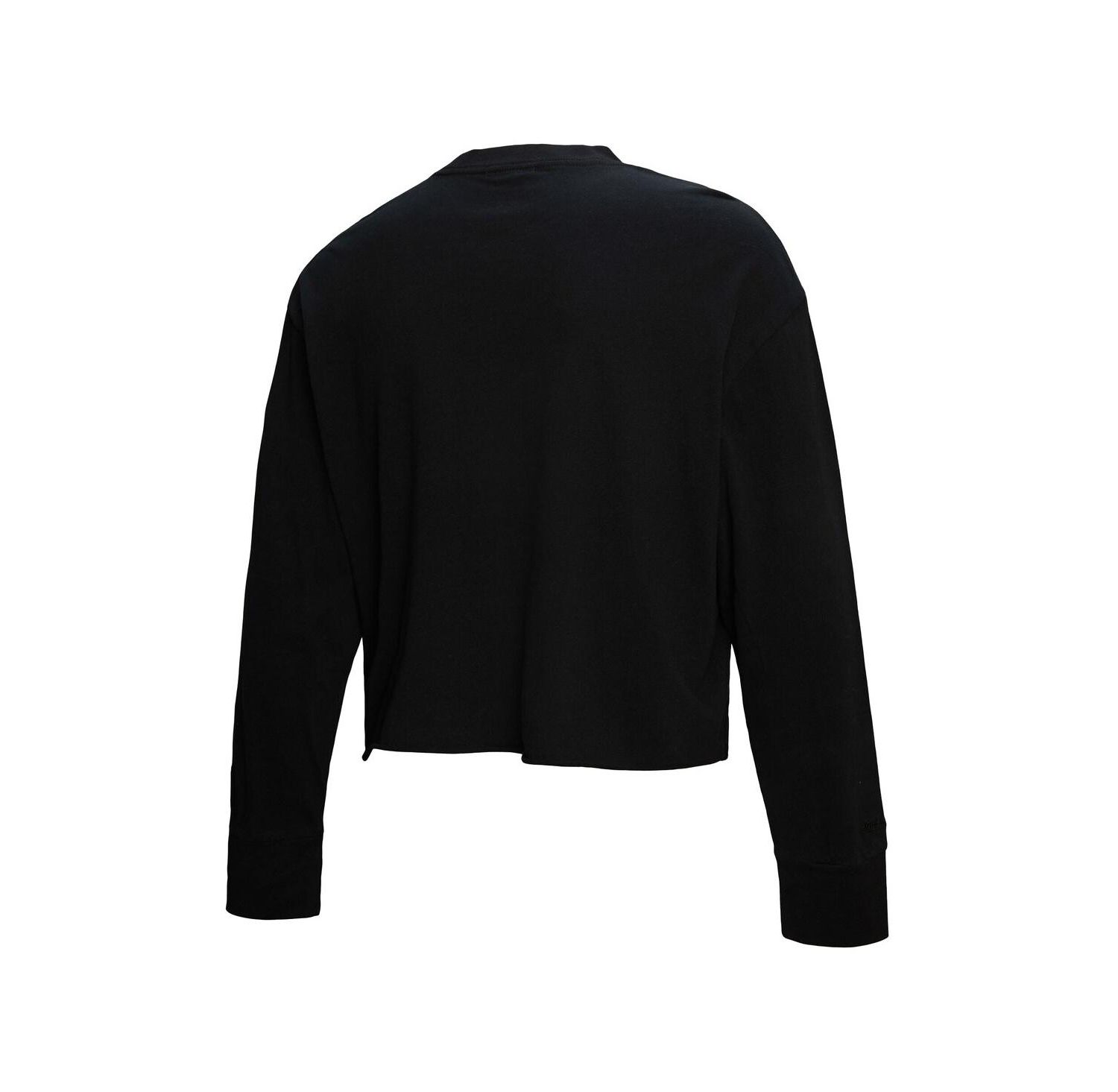 Women's Black Philadelphia 76ers Hardwood Classics Studded Boxy Cropped Long Sleeve T-Shirt