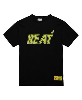 Men's Black Miami Heat Hardwood Classics Neon Nights Premium T-Shirt