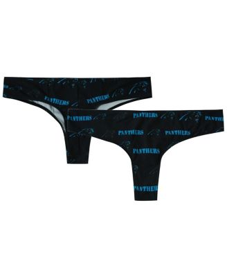 Concepts Sport - Women's Black Carolina Panthers Mosaic All Over Print Thong
