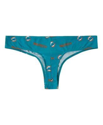 Women's Aqua Miami Dolphins Mosaic All Over Print Thong