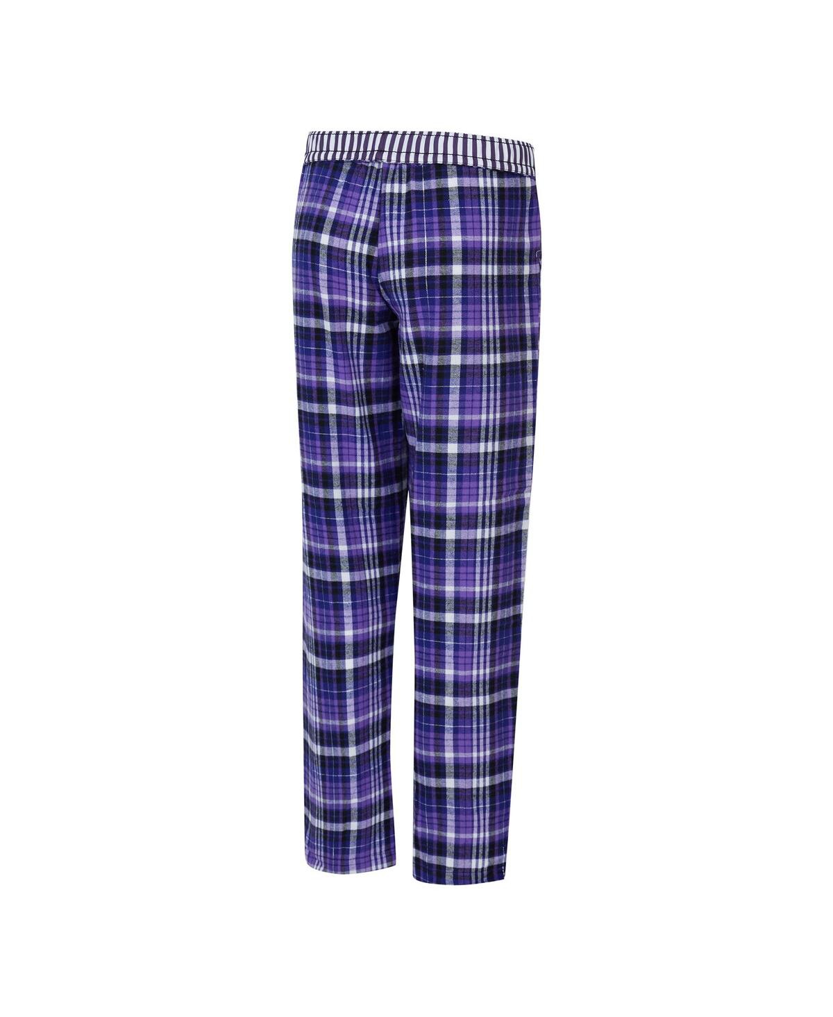 Concepts Sport Women's Purple Baltimore Ravens Laney Plaid Tri-blend Pants In Blue