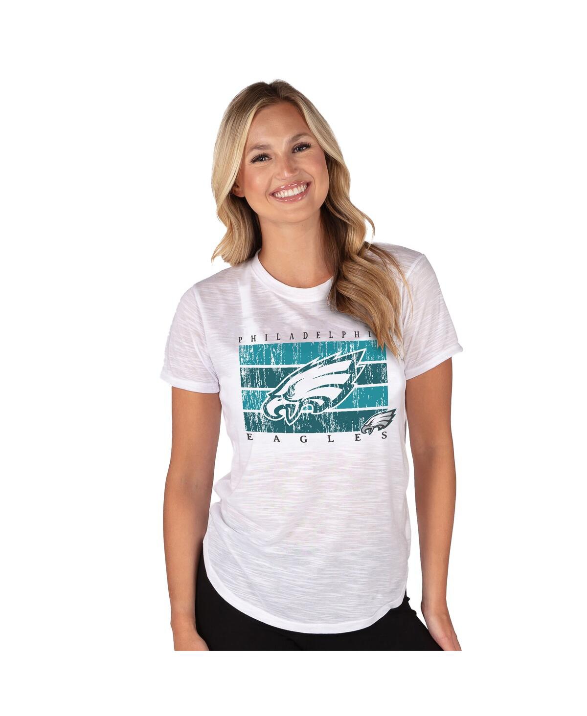 Concepts Sport Women's White Philadelphia Eagles Infuse Lightweight Slub Knit Top In White