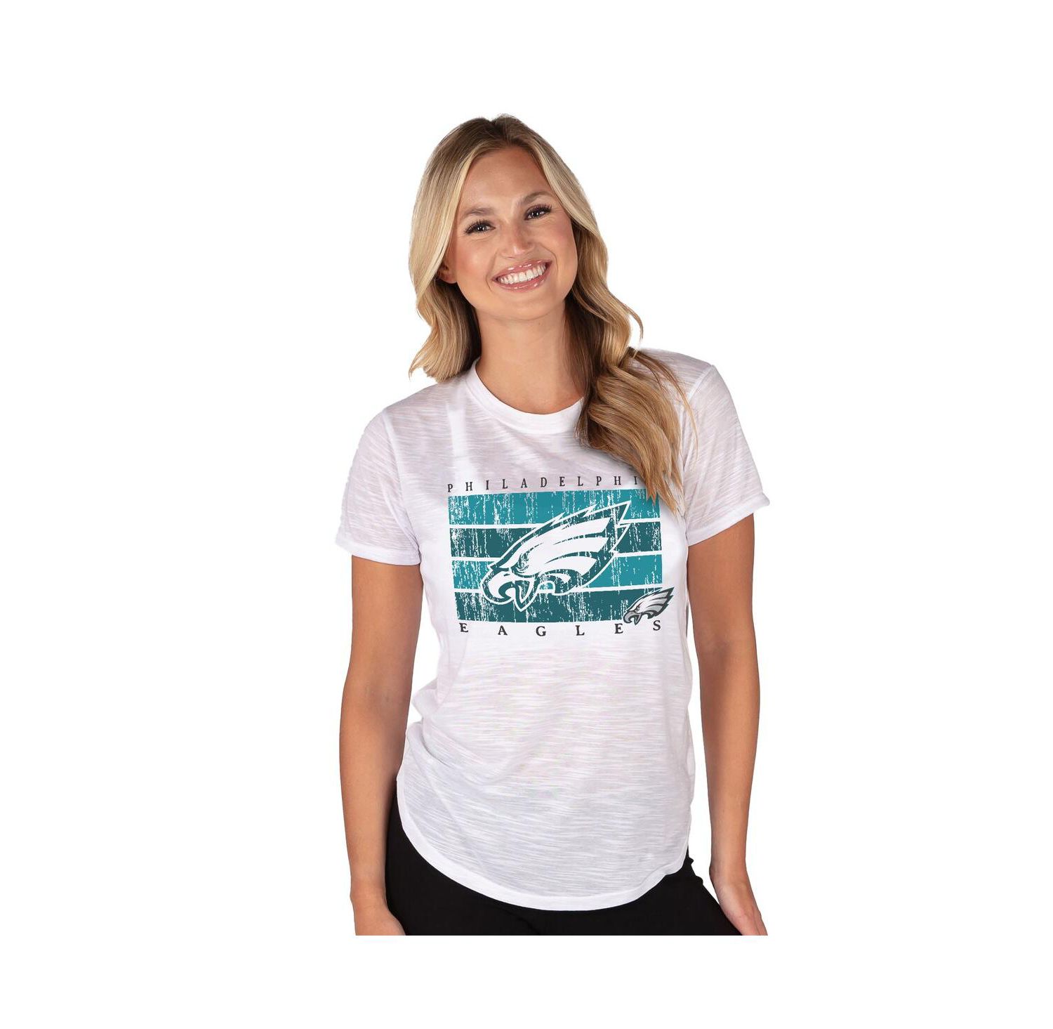 Women's White Philadelphia Eagles Infuse Lightweight Slub Knit Top